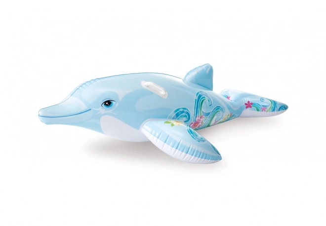 Niebieski nadmuchiwany delfin z uchwytami
