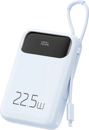 Mcdodo przenośny powerbank 10000 mAh z przewodem Lightning, 22,5 W, niebieski