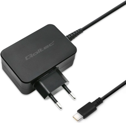 QOLTEC ładowarka sieciowa USB‑C 65 W z Power Delivery i Quick Charge, czarna