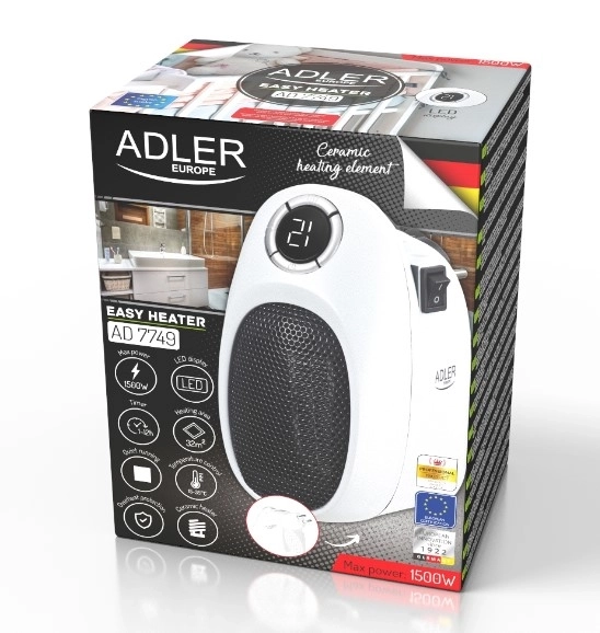 Adler AD 7749 Termowentylator - Łatwe ogrzewanie
