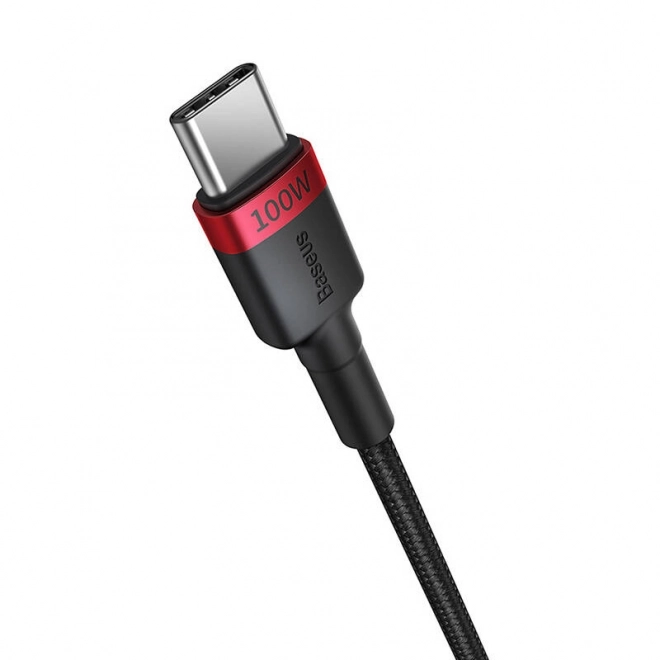 Kabel Baseus Cafule USB-C na USB-C 100W,2m, 2ks (czerwono-czarny, szaro-czarny).