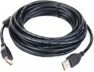 Przedłużacz USB 2.0 AM–AF 1,8 m z filtrem ferrytowym, czarny