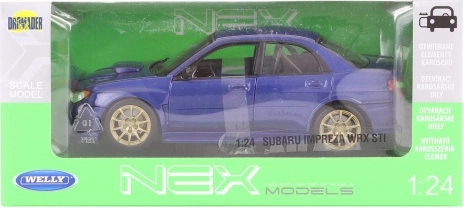 Metalowy model Subaru Impreza WRX STI 1:24 z otwieranymi elementami