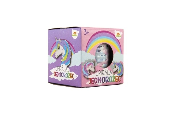 Kolorowa skacząca sprężyna z motywem jednorożca - 6,5 cm