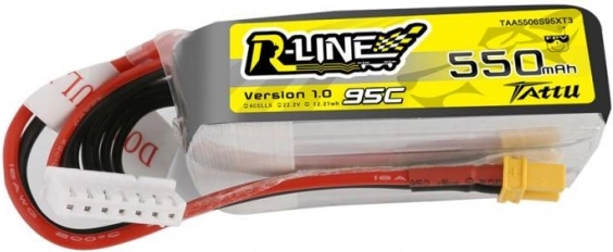 tattu r-line lipo bateria 550 mah 22,2 v 95c 6s xt30
