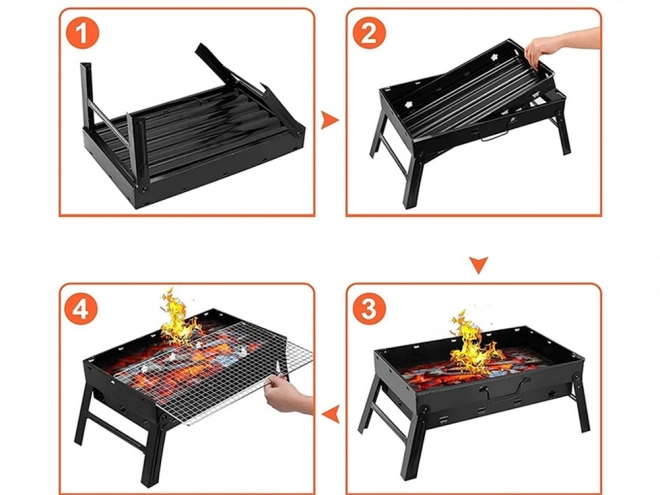 Przenośny składany grill na węgiel drzewny na kemping i BBQ