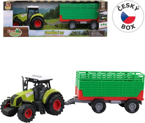 Traktor z odczepianą przyczepą ze światłem i dźwiękiem