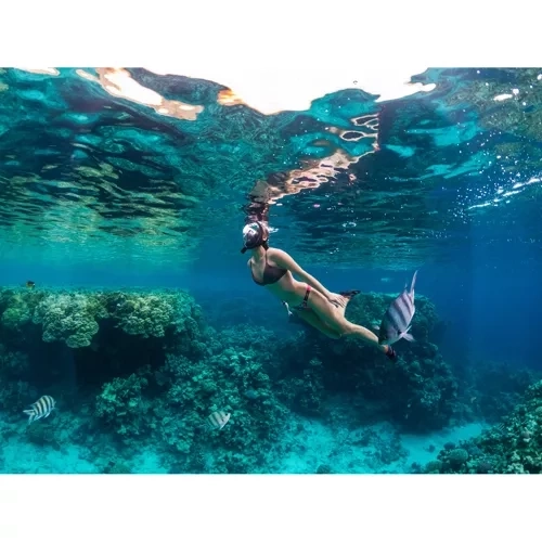 czarna pełnotwarzowa maska do snorkelingu - L/XL