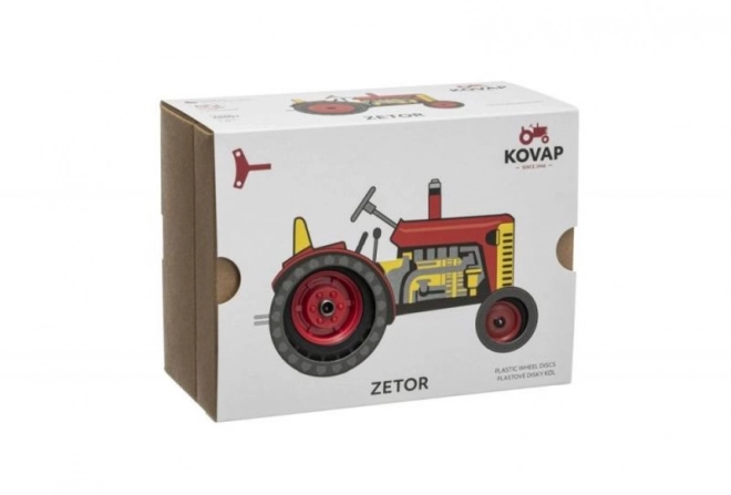 Traktor Zetor czerwony na kluczyk metal 14cm 1:25 w pudełku Kovap