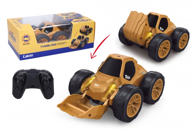 RC buldożer z przechyłką na zdalne sterowanie 20 cm
