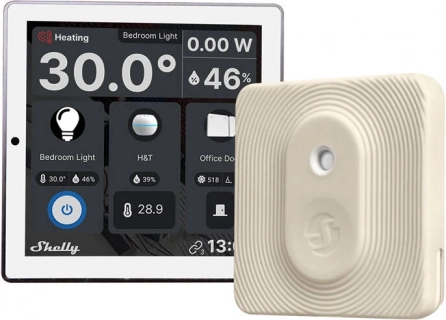 shelly wall display wifi/blu biały + blu h&t ivory – inteligentny zestaw panelu i czujnika