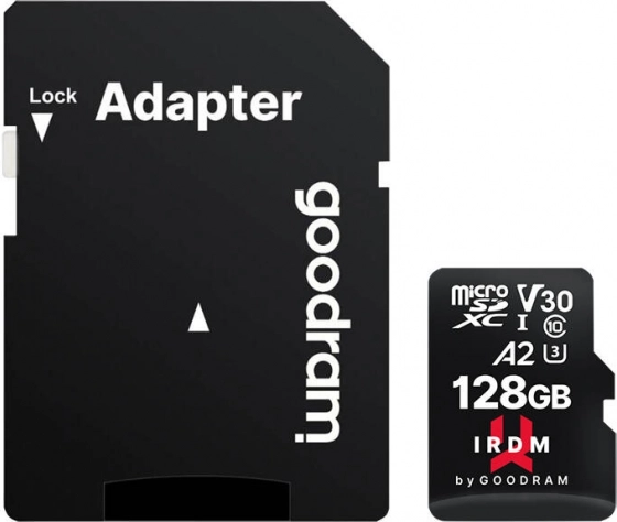 Karta pamięci microSD 128 GB z adapterem IRDM by GOODRAM V30 A2 U3