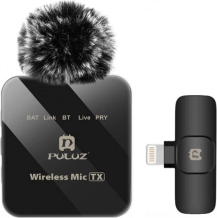 Bezprzewodowy mikrofon lavalier Puluz do iPhone z odbiornikiem Lightning