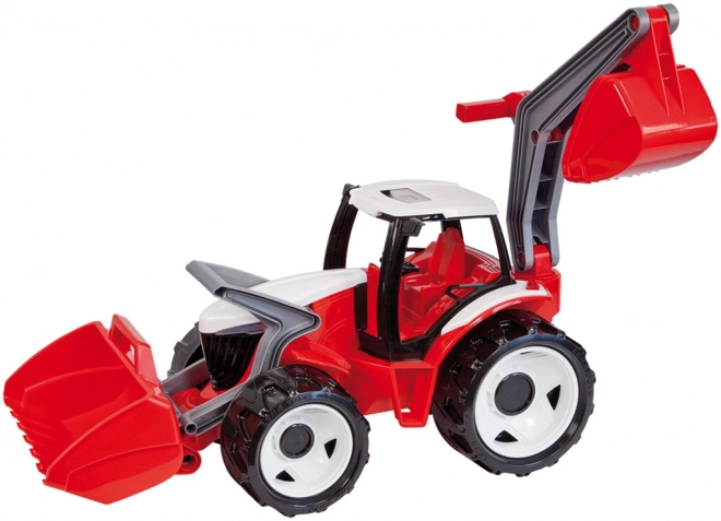 Traktor Lena z łyżką i koparką zielono-czerwony