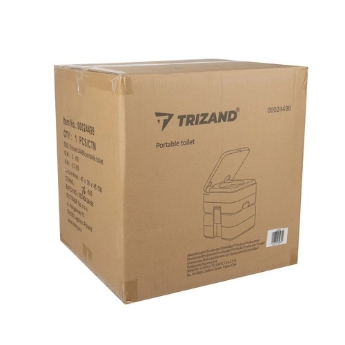 Trizand 24498 Przenośna toaleta kempingowa 20 + 12 l, szara