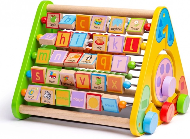 Bigjigs Baby aktywny drewniany trójkąt z językiem angielskim