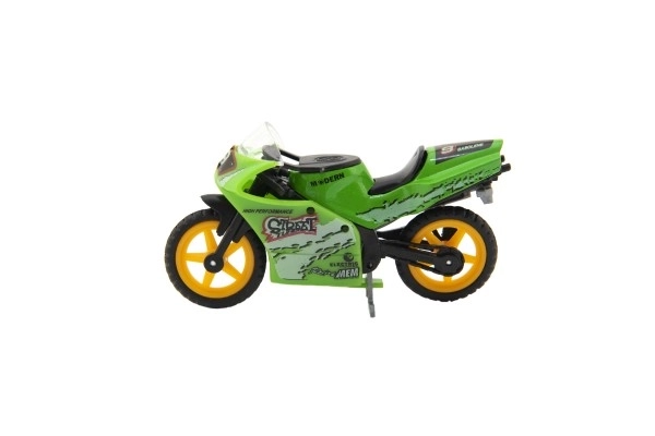 Motocykl wyścigowy metalowy/plastikowy 8cm na wolne koło mix rodzajów na karcie