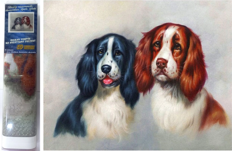 Malowanie diamentowe Futrzany duet 30 × 40 cm