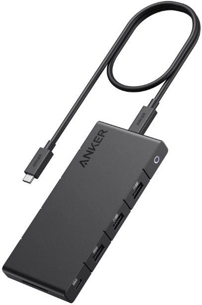 Hub USB-C 10w1 z podwójnym wyświetlaczem, 2x4K HDMI, czarny