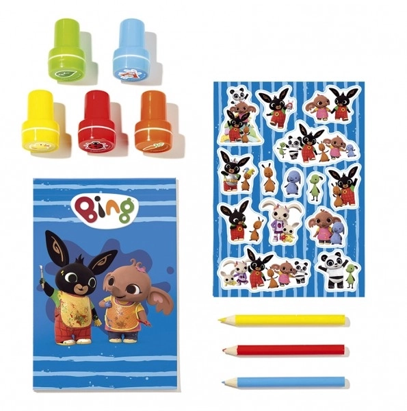 Zestaw stempli i naklejek Bing Bunny w pudełku 18x25x3,5cm