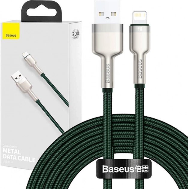 Kabel USB do Lightning Baseus Cafule 2,4A 2 m zielony