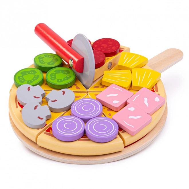Bigjigs Toys drewniana pizza do krojenia
