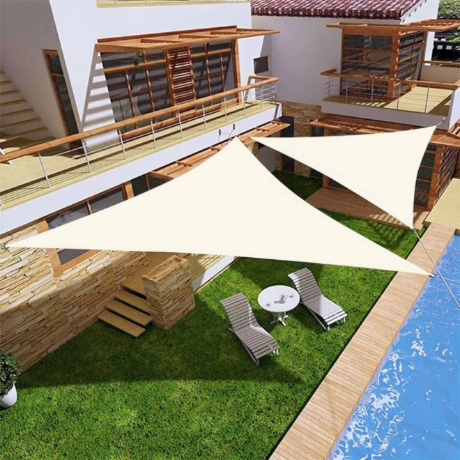 Wodoodporny żagiel przeciwsłoneczny 4x4x4m ModernHome - beżowy
