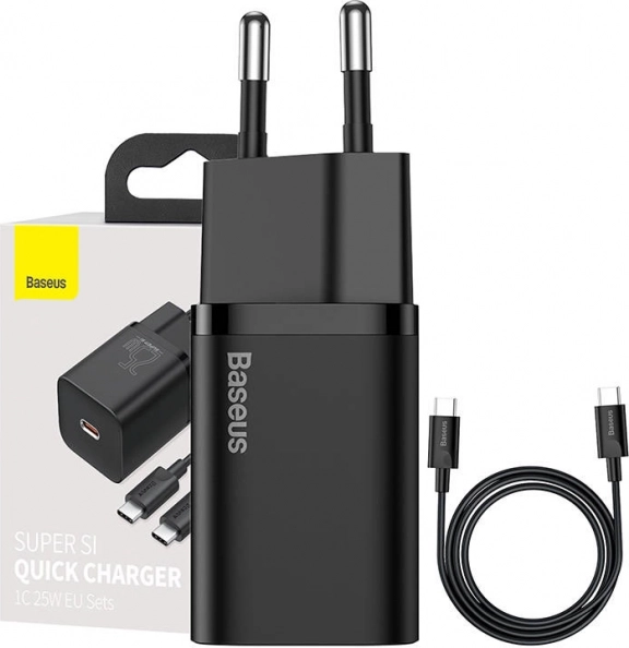 Szybka ładowarka Baseus Super Si 25W z kablem USB-C do USB-C