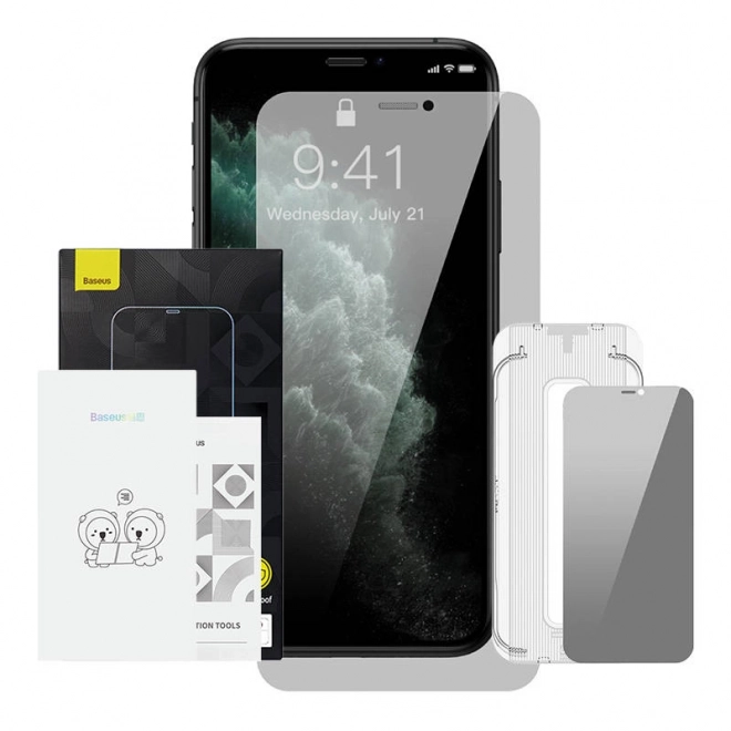 Baseus Crystal ochrona prywatności szkło hartowane dla iPhone X/XS
