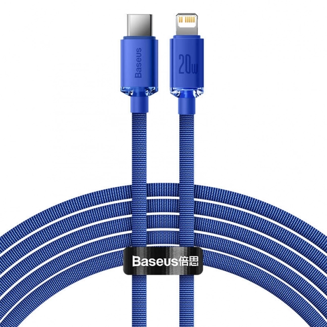 Baseus Crystal Shine kabel USB-C na Lightning 20W PD 2m niebieski