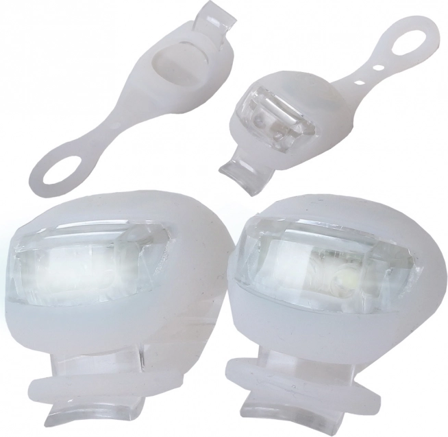 Silikonowe lampki LED do roweru – zestaw 2 szt., wodoodporne, białe