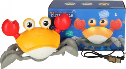 Interaktywny pełzający krab z muzyką na USB – Czerwony
