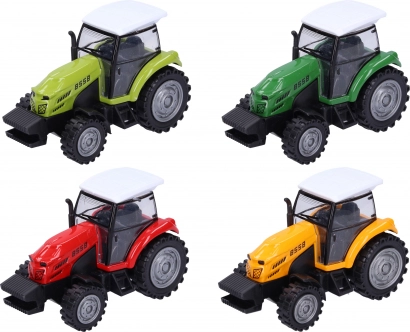 Metalowy traktor z napędem typu pull-back 10,5 cm
