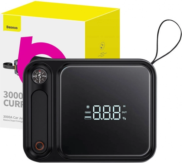 Rozruchowy powerbank samochodowy Baseus Super Energy Ultra 3000 A – czarny
