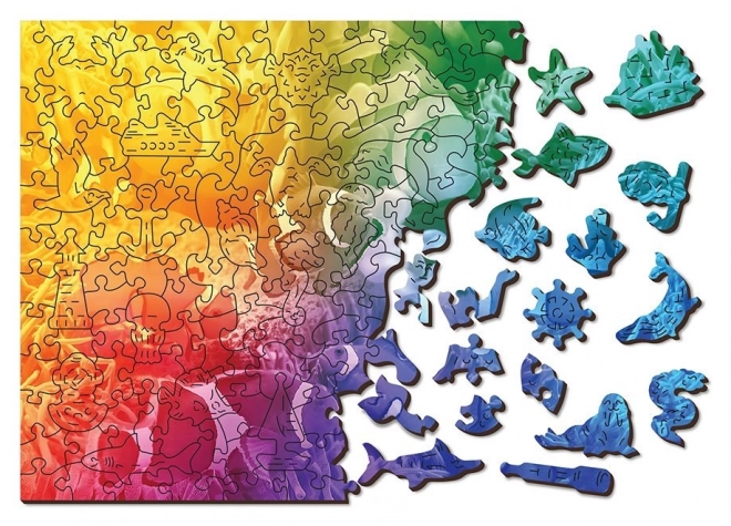 Drewniane puzzle tropikalne ryby dwukrotnie inaczej