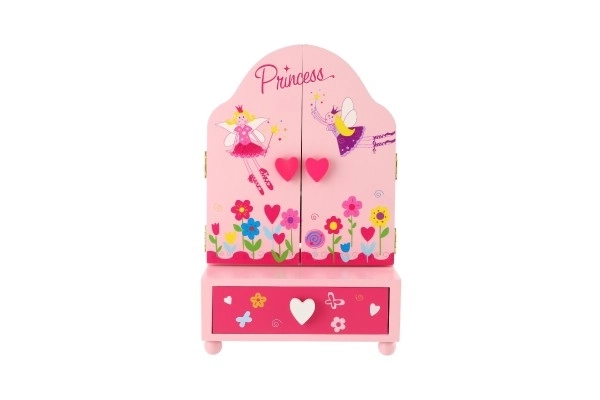 Lustro szkatułka na biżuterię Princess 3-częściowe szuflada drewno 16x25x8cm w pudełku
