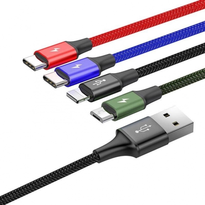 Baseus Szybki kabel USB 4w1 2xUSB-C / Lightning / Micro 3,5A 1,2m - czarny