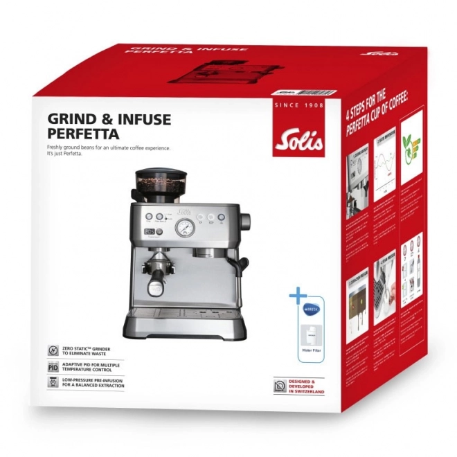 Ekspres do kawy Solis Grind & Infuse Perfetta srebrny