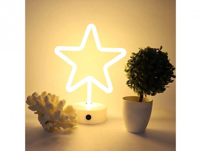 Neonowa gwiazda lampka LED z USB