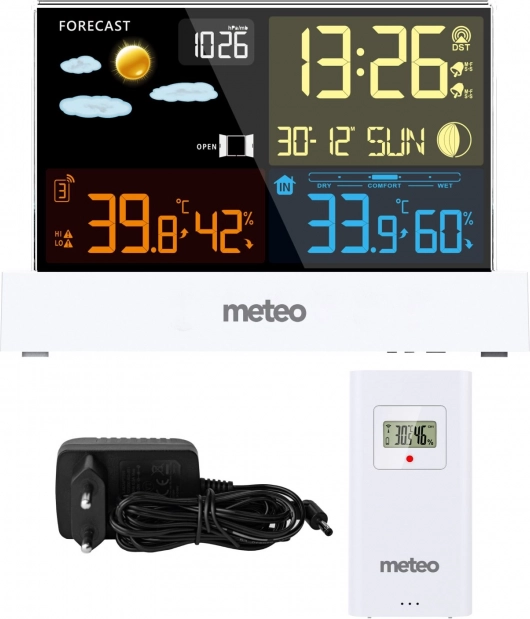 Meteo SP110B bezprzewodowa stacja meteorologiczna z DCF, biała