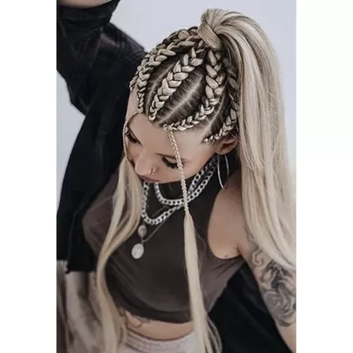Syntetyczne włosy warkocze blond Soulima 23556