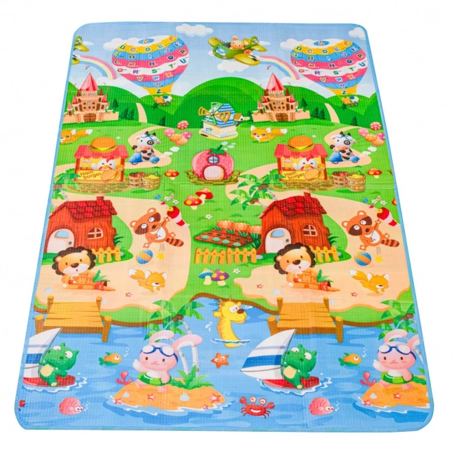 Edukacyjna dwustronna piankowa mata do zabawy 180x120 cm