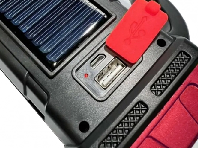 Przenośna lampa LED solarna z COB, reflektorem i powerbankiem
