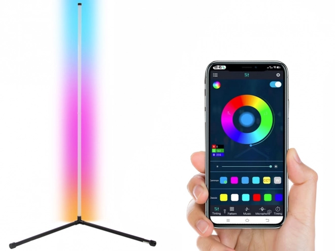 Narożna lampa RGB LED z pilotem i aplikacją