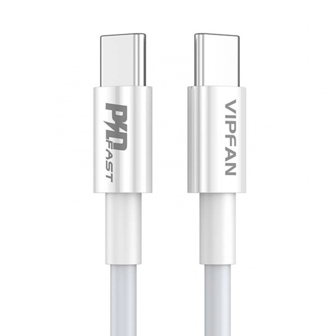 Kabel USB-C na USB-C VFAN P02, 1 m (biały)