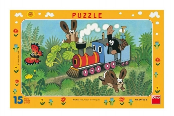 Puzzle planszowe Krecik i lokomotywa 29,5x19cm 15 elementów
