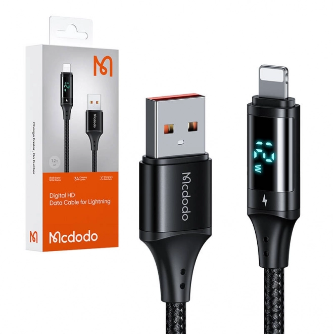 Kabel danych z cyfrowym wyświetlaczem USB na Lightning Mcdodo, 1,2 m