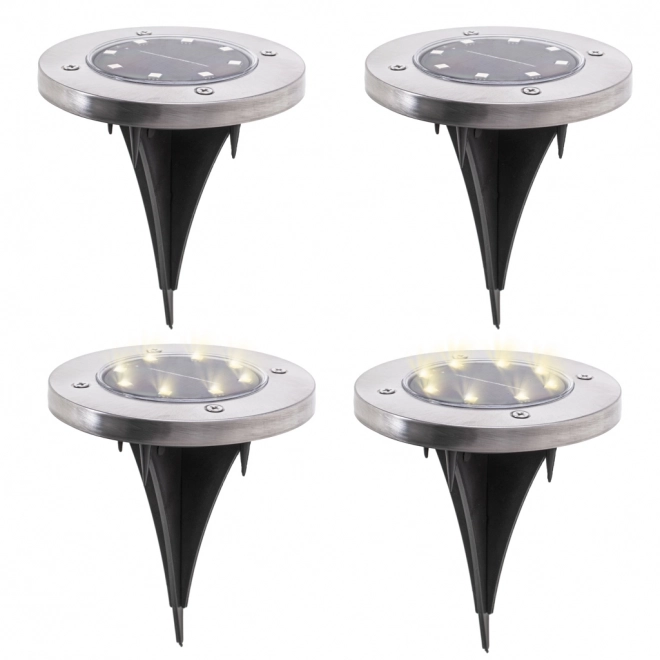 Ogrodowe oświetlenie solarne 8 LED 4szt - zimna biel