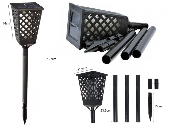 Solarny lampa ogrodowa z efektem płomienia