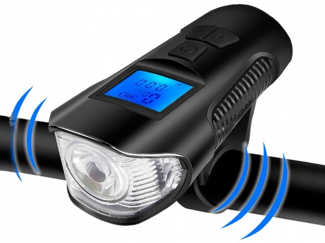 Wielofunkcyjne światło rowerowe 3w1 z LED, licznikiem km i klaksonem